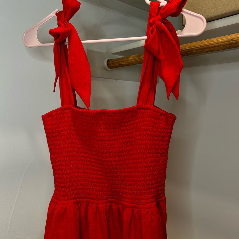 Red midi/maxi dress with bows